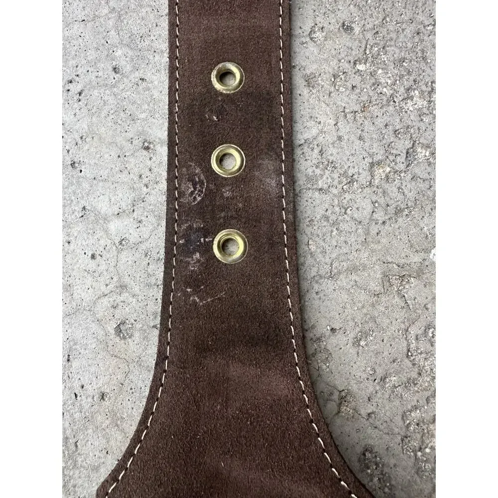 Vintage Underberg Leather Suede Gun Bandolier Cowboy Belt Buckle Bitters VTG 70s